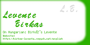 levente birkas business card